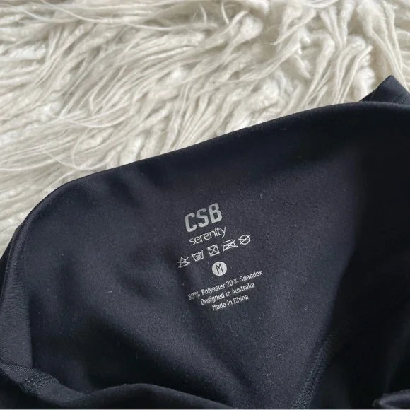 CSB Crop Shop Boutique Serenity 6” Scrunch Black Athletic Shorts EUC Size M - Picture 7 of 8
